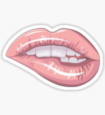 Sexy biting lips. Sticker