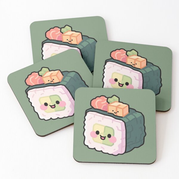 Item preview, Voxel Sushi Roll – Cute Kawaii Cube Food Sticker designed and sold by LunarDraft.
