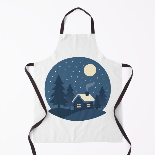 Item preview, Moonlit Winter Cabin – Calm Minimal Forest Illustration designed and sold by Fernova.