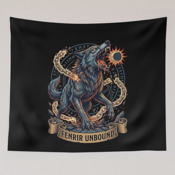 Item preview, Fenrir Unbound Norse Mythology Wolf designed and sold by k3rstman1.