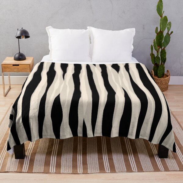 Item preview, Abstract Organic Stripes Vertical Pattern in Black and Almond Cream designed and sold by kierkegaard.