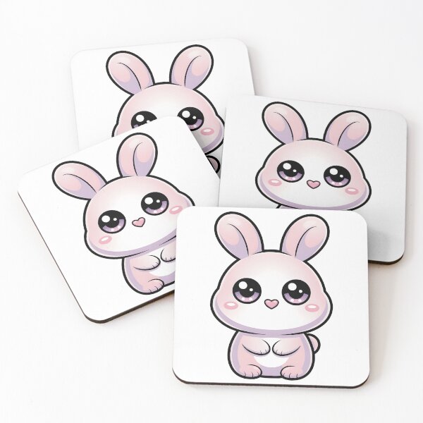 Item preview, Pink Bunny with Sparkling Eyes – Kawaii Sticker designed and sold by SoftyDesigns.