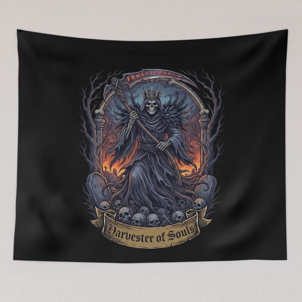 Item preview, Harvester of Souls Grim Reaper Dark Fantasy Skeleton designed and sold by k3rstman1.