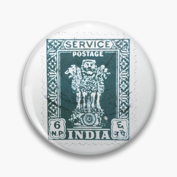 Item preview, Vintage Indian Lions Green Postage Stamp designed and sold by red-amber65.