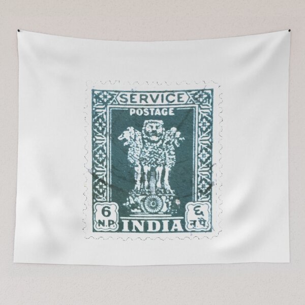 Artikelvorschau, Vintage Indian Lions Green Postage Stamp entworfen und verkauft von red-amber65.