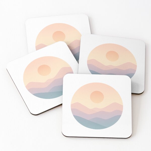 Item preview, Pastel Sunset Mountain Layers designed and sold by Fernova.