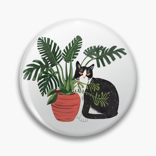 Item preview, Tuxedo Cat with house plants designed and sold by xiao xuans.