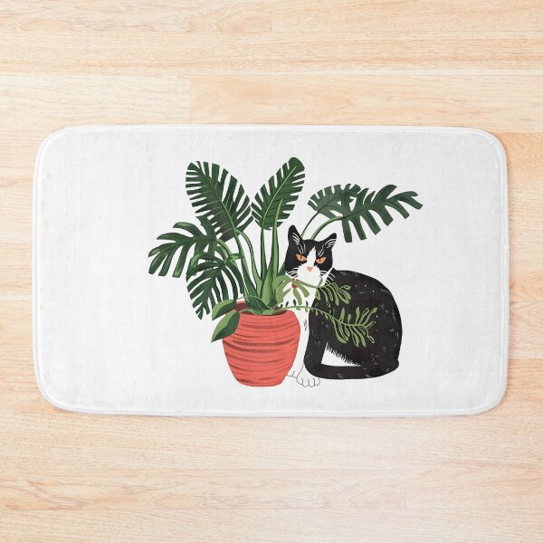 Item preview, Tuxedo Cat with house plants designed and sold by xiao xuans.