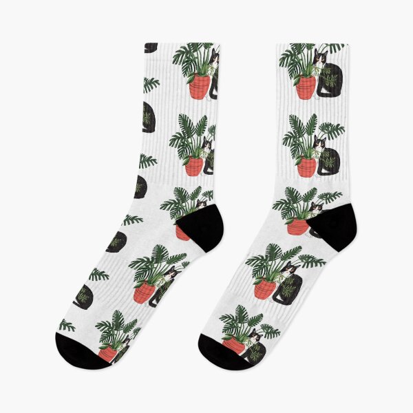 Item preview, Tuxedo Cat with house plants designed and sold by xiao xuans.