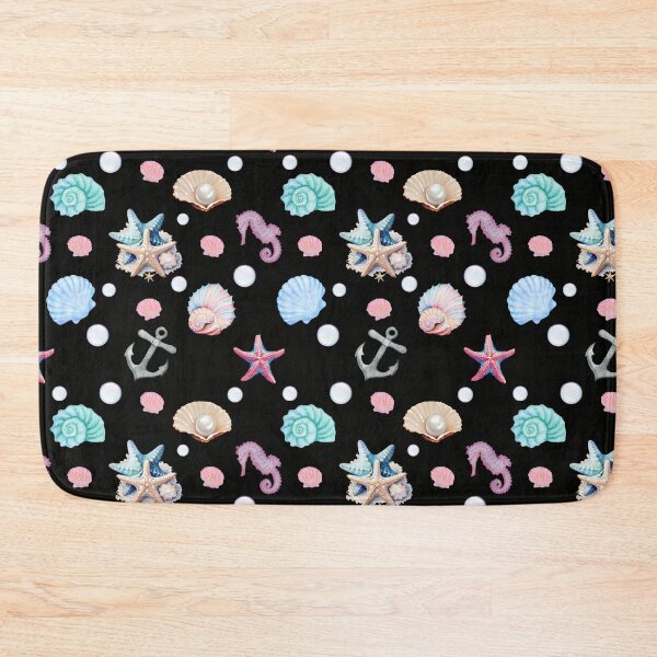 Item preview, Beach Seashell Pattern – Pastel Starfish, Seahorses & Pearls designed and sold by HANG ON STUDIO .