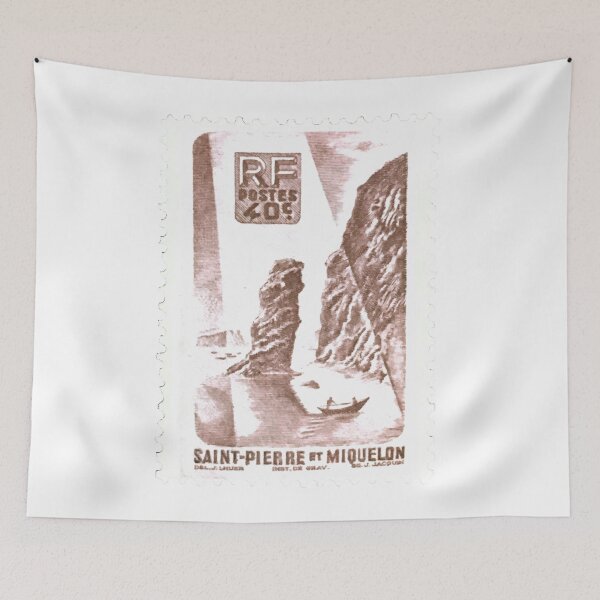 Item preview, French France Saint Pierre and Miquelon Vintage Postage Stamp designed and sold by red-amber65.