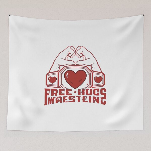 Item preview, FREE HUGS Retro 80s Wrestling | Funny Vintage Spandex Graphic designed and sold by Bada-stickers.
