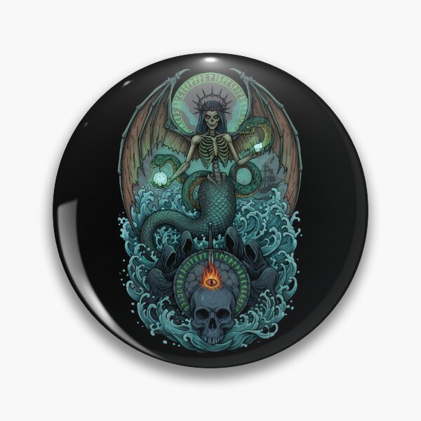 Item preview, Gothic Skeleton Sea Siren Mythical Ocean Art designed and sold by k3rstman1.