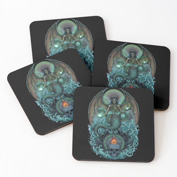 Item preview, Gothic Skeleton Sea Siren Mythical Ocean Art designed and sold by k3rstman1.