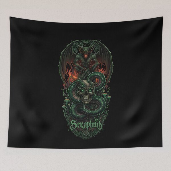 Item preview, Demonic Serpent Skull Gothic Dark Fantasy designed and sold by k3rstman1.