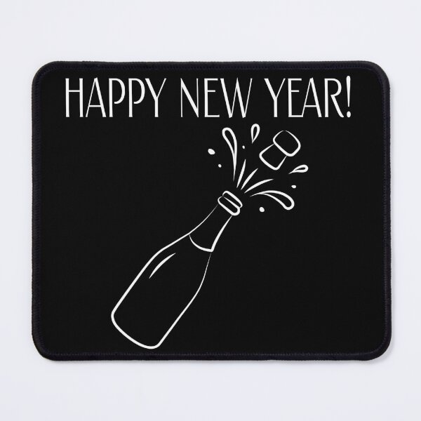 Item preview, Happy New Year Minimalist Line Art Sparkling Wine, white designed and sold by ZorianArt.