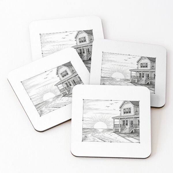 Item preview, Beachfront House Illustration – Coastal Freedom, Travel & Chill Vibes designed and sold by HRDeca.