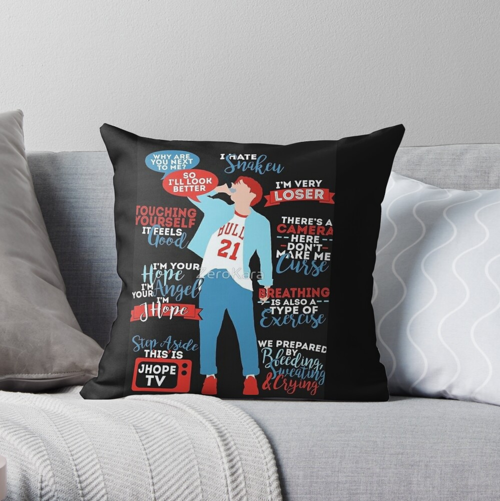 Bts Jhope Quotes Throw Pillow By Phoenixisarmy Redbubble