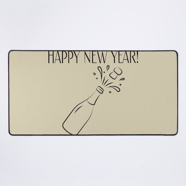Item preview, Happy New Year Minimalist Line Art Sparkling Wine designed and sold by ZorianArt.