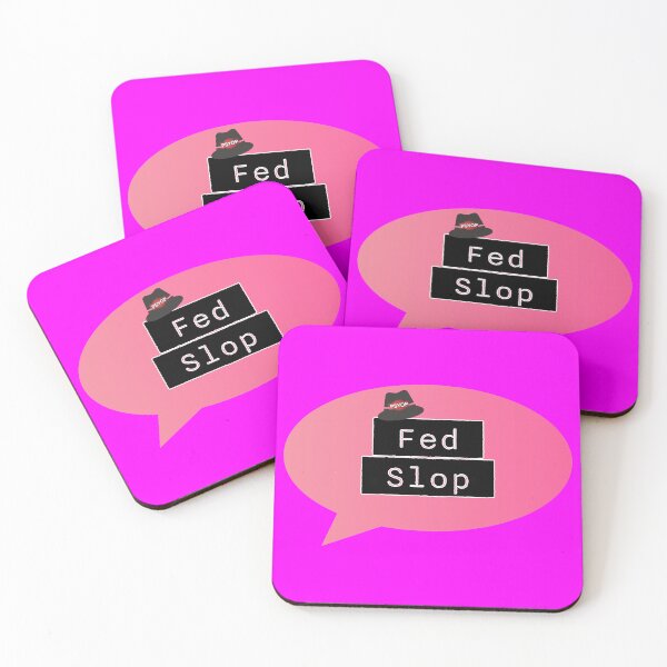 Item preview, Fed Slop Psyop Meme - Internet Culture Satire - Mango Talk Bubble - Neon Magenta edition designed and sold by Miss Cutie Designs.