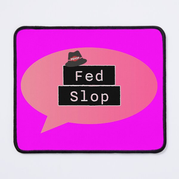 Item preview, Fed Slop Psyop Meme - Internet Culture Satire - Mango Talk Bubble - Neon Magenta edition designed and sold by Miss Cutie Designs.