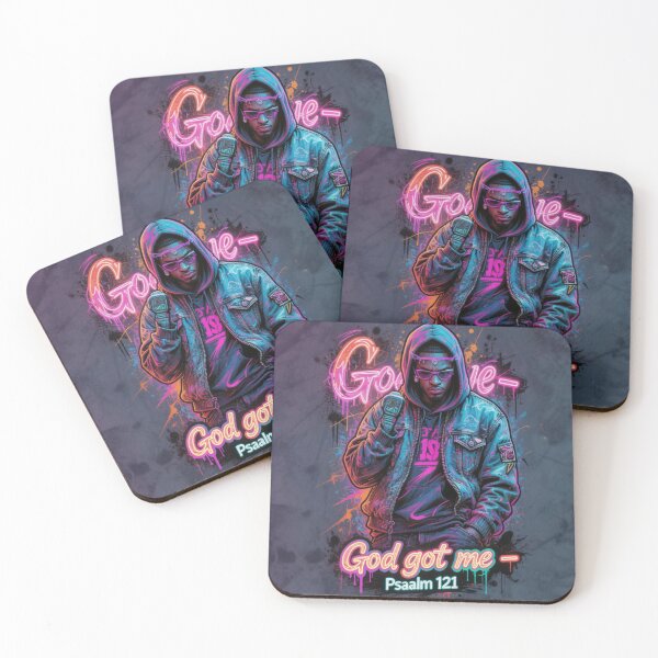 Item preview, God Got Me - Cyberpunk Neon Hoodie Art designed and sold by GraceNGoods.