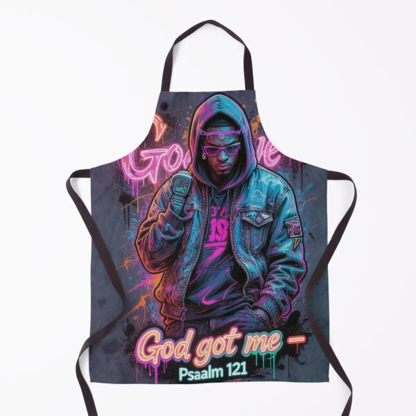 Item preview, God Got Me - Cyberpunk Neon Hoodie Art designed and sold by GraceNGoods.