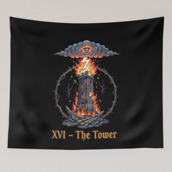 Item preview, The Tower Tarot Card XVI Major Arcana designed and sold by k3rstman1.