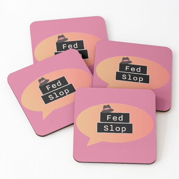 Item preview, Fed Slop Psyop Meme - Internet Culture Satire - Mango Talk Bubble - Pale Violet Red edition designed and sold by Miss Cutie Designs.