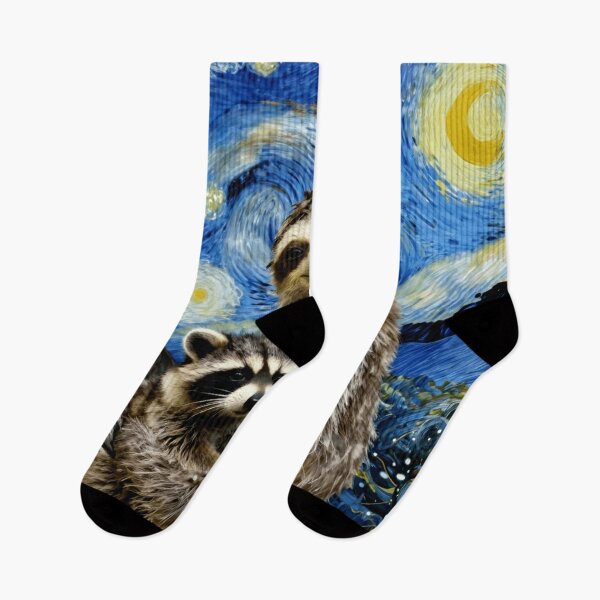 Item preview, sloth baby raccoon starry night colorful animal art design designed and sold by SmashingDeals.