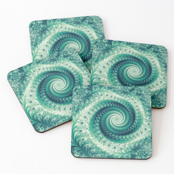 Item preview, Abstract Green & White Floral Fractal Swirl designed and sold by SXW Designs.
