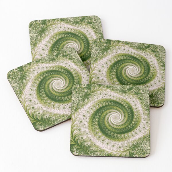 Item preview, Abstract Olive Green & Beige Floral Fractal Swirl designed and sold by SXW Designs.