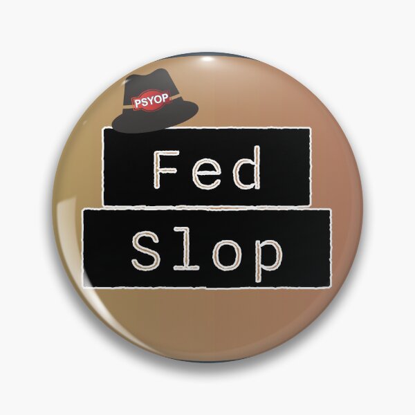 Item preview, Fed Slop Psyop Meme - Internet Culture Satire - Mango Talk Bubble - Charcoal edition designed and sold by Miss Cutie Designs.