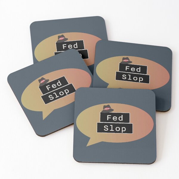 Item preview, Fed Slop Psyop Meme - Internet Culture Satire - Mango Talk Bubble - Charcoal edition designed and sold by Miss Cutie Designs.