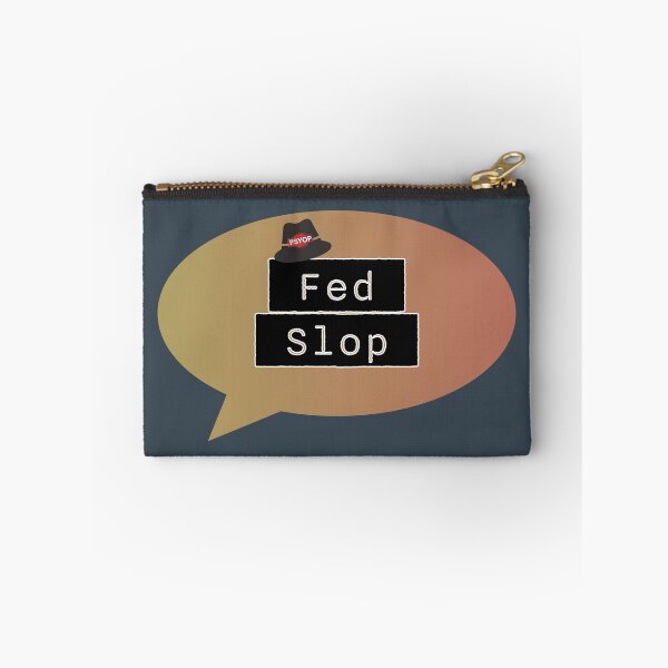 Item preview, Fed Slop Psyop Meme - Internet Culture Satire - Mango Talk Bubble - Charcoal edition designed and sold by Miss Cutie Designs.