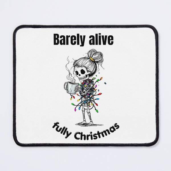 Item preview, Christmas Skeleton With Coffee – Funny Holiday Lights Design designed and sold by Kindloom.