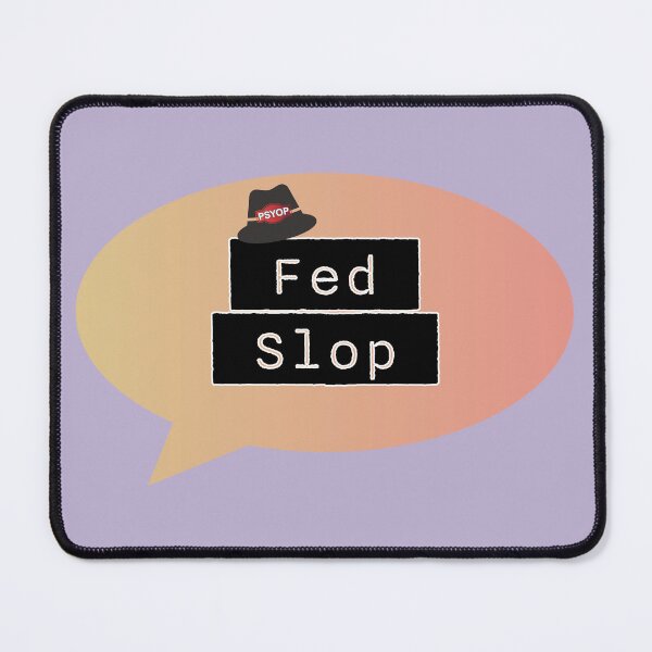 Item preview, Fed Slop Psyop Meme - Internet Culture Satire - Mango Talk Bubble - Lavender edition designed and sold by Miss Cutie Designs.