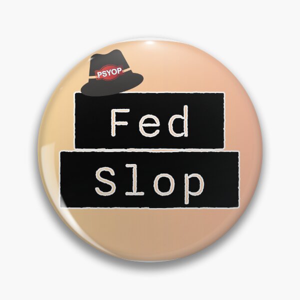 Item preview, Fed Slop Psyop Meme - Internet Culture Satire - Mango Talk Bubble - White edition designed and sold by Miss Cutie Designs.