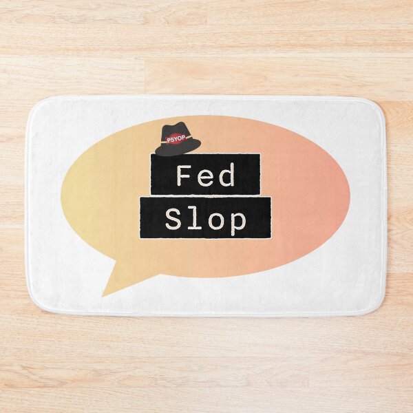Item preview, Fed Slop Psyop Meme - Internet Culture Satire - Mango Talk Bubble - White edition designed and sold by Miss Cutie Designs.