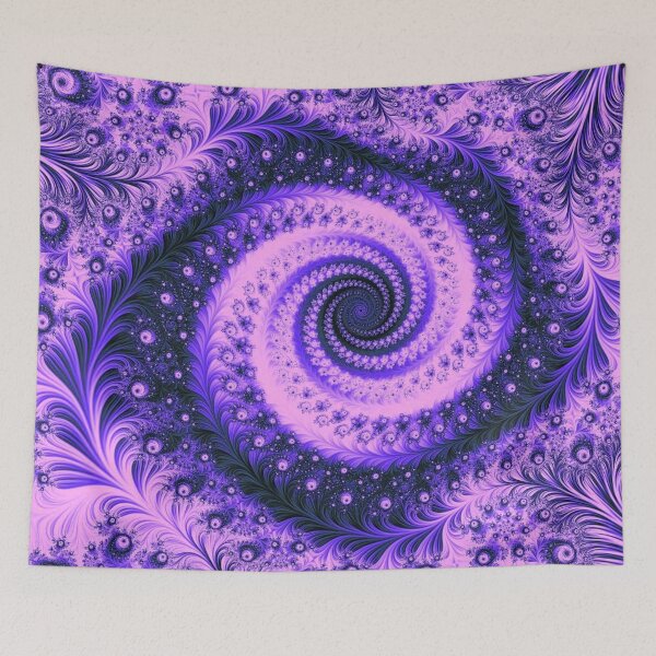 Item preview, Abstract Purple & Pink Floral Inverted Fractal Swirl designed and sold by SXW Designs.
