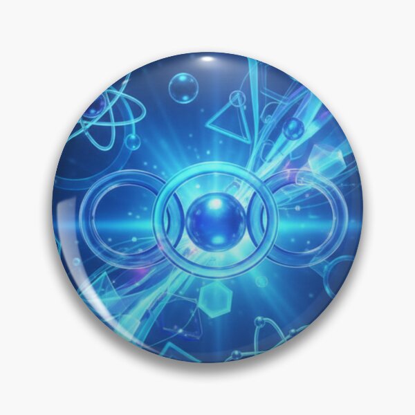 Item preview, Quantum Physics and Chemistry - Neon Blue Technological Illustration designed and sold by ViralCollector.