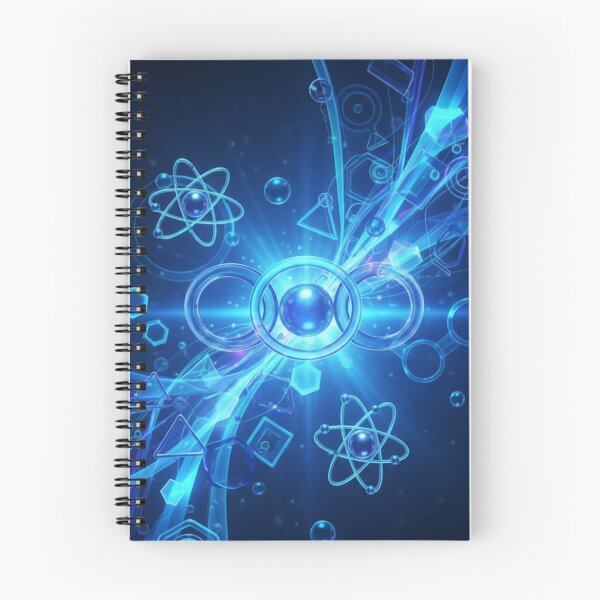 Item preview, Quantum Physics and Chemistry - Neon Blue Technological Illustration designed and sold by ViralCollector.