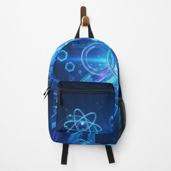 Item preview, Quantum Physics and Chemistry - Neon Blue Technological Illustration designed and sold by ViralCollector.