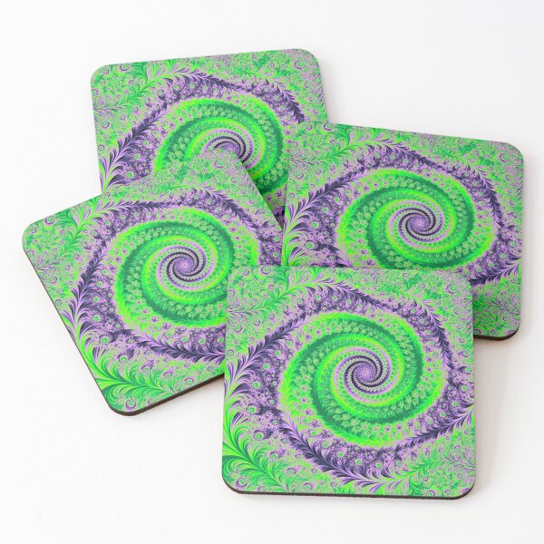 Item preview, Abstract Green & Purple Floral Fractal Swirl designed and sold by SXW Designs.