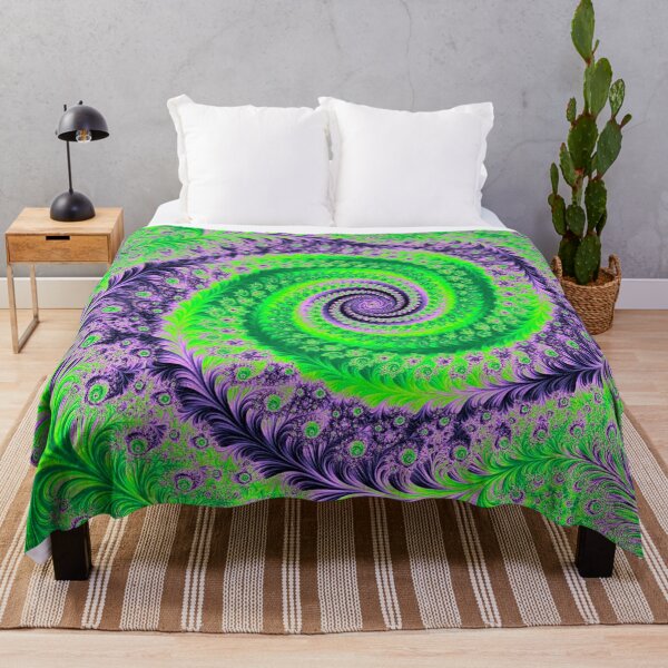 Item preview, Abstract Green & Purple Floral Fractal Swirl designed and sold by SXW Designs.