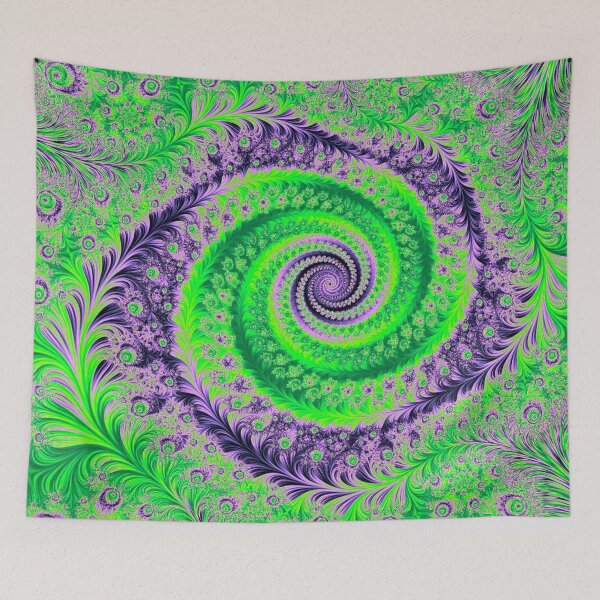 Item preview, Abstract Green & Purple Floral Fractal Swirl designed and sold by SXW Designs.