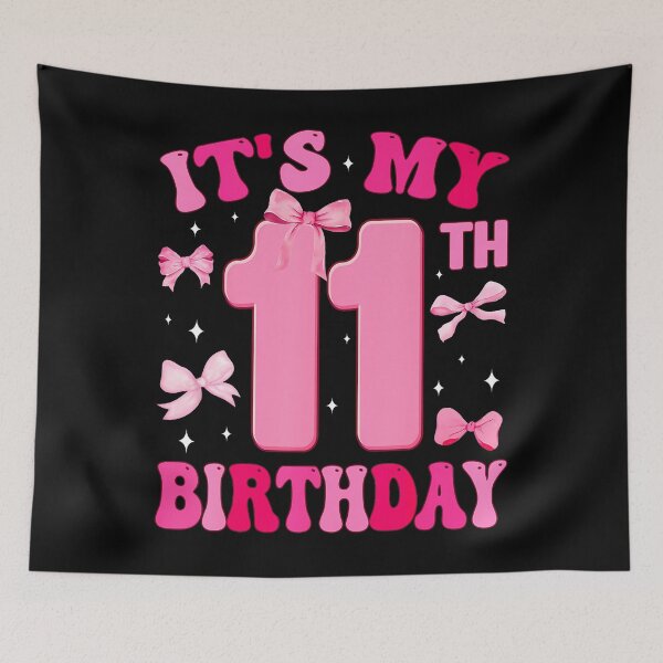 Item preview, It'S My 11Th Birthday Girl Coquette Bow 11 Year Old Party designed and sold by TysonLangosh.