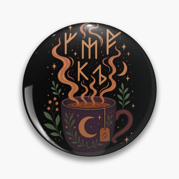 Item preview, Moon Tea with Runes — Cozy Green Witch Brew Design designed and sold by Miagolio.