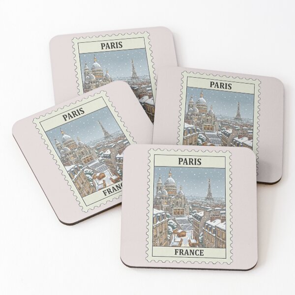 Item preview, Christmas in Paris Vintage Stamp designed and sold by allaboutstamps.