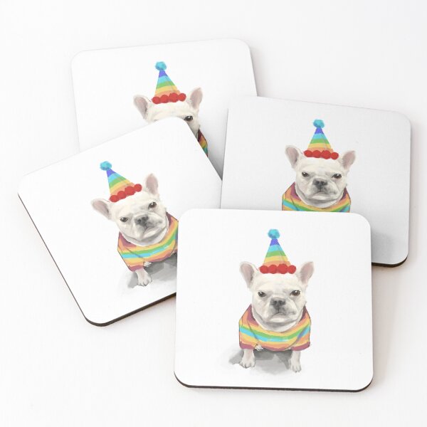 Item preview, Rainbow Party French Bulldog Cute Puppy Art designed and sold by AmberPeng.